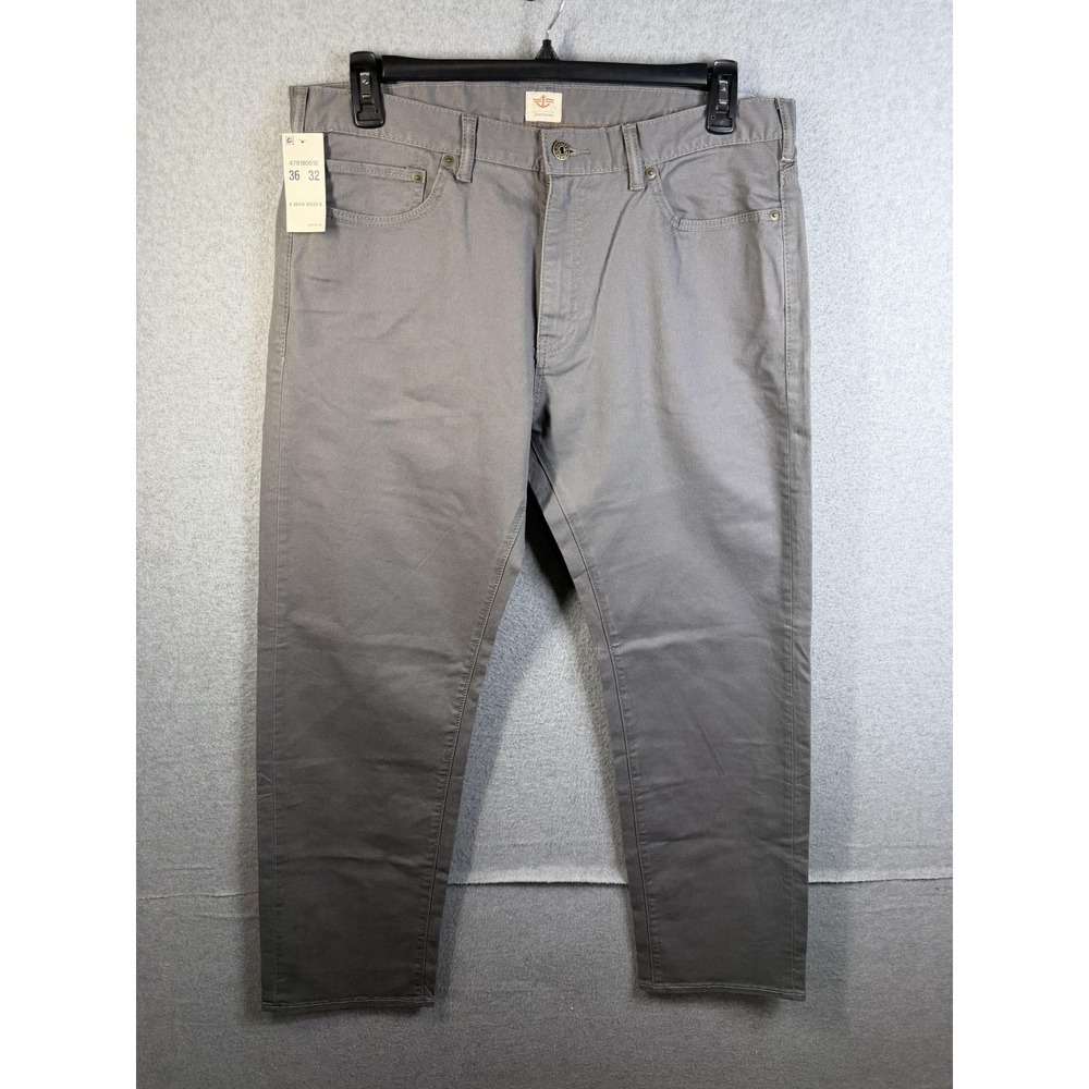 Dockers Pacific Jeans Mens 36x32 Gray 5-Pocket Straight Fit Stretch Denim